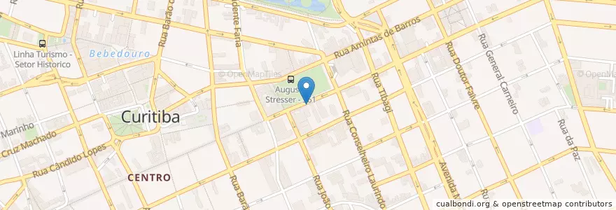 Mapa de ubicacion de Café Express en ブラジル, 南部地域, パラナ, Região Geográfica Intermediária De Curitiba, Região Metropolitana De Curitiba, Microrregião De Curitiba, クリチバ.