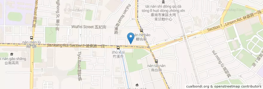 Mapa de ubicacion de Starbucks en 臺灣, 臺南市.