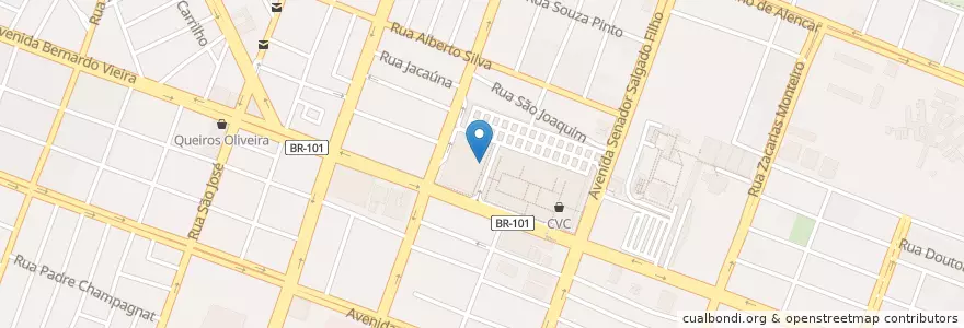 Mapa de ubicacion de Café Santa Clara en البَرَازِيل, المنطقة الشمالية الشرقية, ريو غراندي دو نورتي, Região Geográfica Intermediária De Natal, Microrregião De Natal, ناتال.