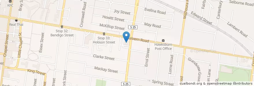 Mapa de ubicacion de McDonald's en 오스트레일리아, Victoria, City Of Stonnington.
