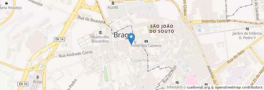 Mapa de ubicacion de ATM EuroNet en البرتغال, المنطقة الشمالية (البرتغال), براغا, كافادو, براغا.