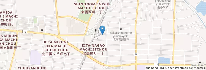 Mapa de ubicacion de 学習塾 堺まなび舎 en Japan, Osaka Prefecture, Sakai.