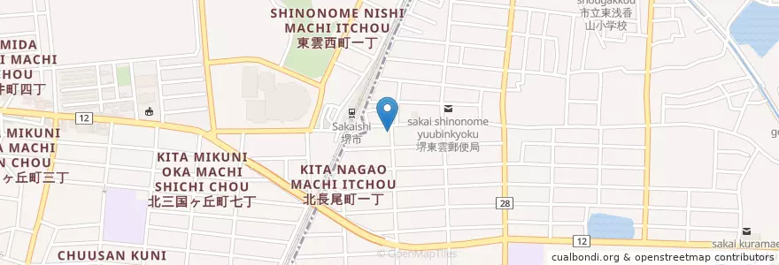 Mapa de ubicacion de 焼肉 かつらぎ en 日本, 大阪府, 堺市.