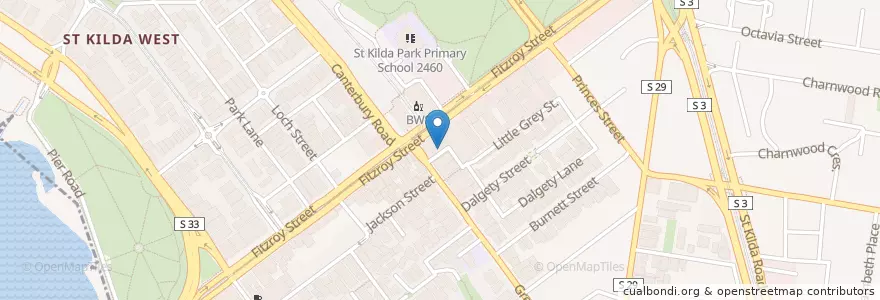 Mapa de ubicacion de George Lane Bar en Australie, Victoria, City Of Port Phillip.