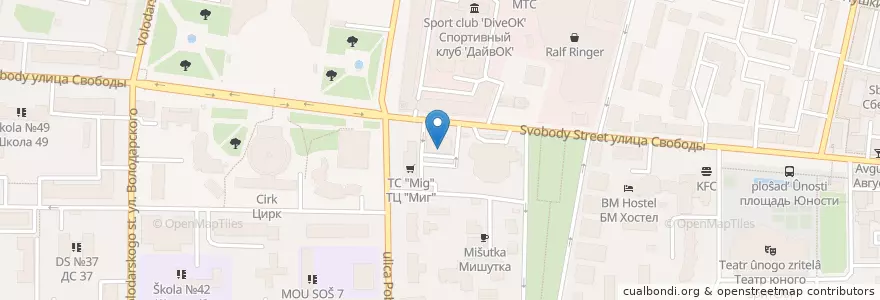 Mapa de ubicacion de Макдоналдс en Russie, District Fédéral Central, Oblast De Iaroslavl, Ярославский Район, Городской Округ Ярославль.