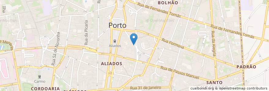Mapa de ubicacion de Confeitaria e Pastelaria Moura en Portugal, Norte, Área Metropolitana Do Porto, Porto, Porto, Cedofeita, Santo Ildefonso, Sé, Miragaia, São Nicolau E Vitória.