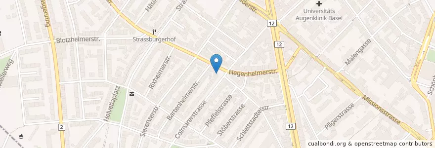 Mapa de ubicacion de Kaffeekanne en Schweiz/Suisse/Svizzera/Svizra, Basel-Stadt, Basel.