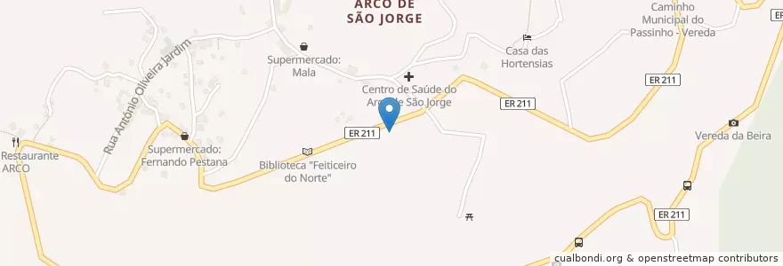 Mapa de ubicacion de Restaurant and Tea House Roseiral en Portugal, Santana, Arco De São Jorge.