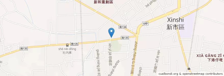 Mapa de ubicacion de Kaluwa en Taiwan, 臺南市, 新市區.