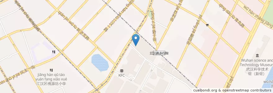 Mapa de ubicacion de Starbucks en Çin, Hubei, Vuhan, 江汉区, 花楼街道.