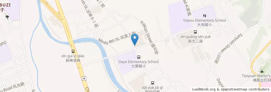 Mapa de ubicacion de 85度C en Taiwan, Taoyuan, Taoyuan District.