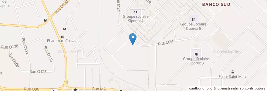 Mapa de ubicacion de Gendarmerie Escadron 2/1 de Yopougon en Кот-Д’Ивуар, Абиджан, Yopougon.