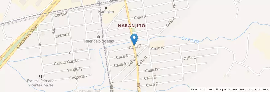 Mapa de ubicacion de Fregadora en Cuba, La Habana, Arroyo Naranjo.