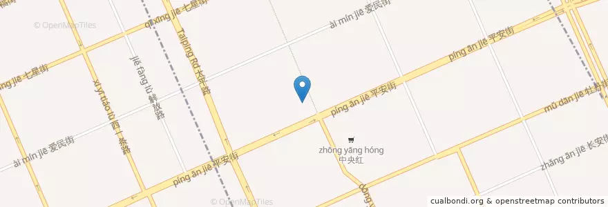 Mapa de ubicacion de 东一商场二楼美食城 en 中国, 黑龙江省, 牡丹江市, 东安区, 七星街道.