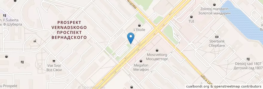 Mapa de ubicacion de Райхан en Rusia, Центральный Федеральный Округ, Москва, Западный Административный Округ, Район Проспект Вернадского.