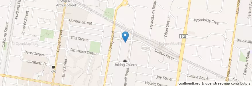 Mapa de ubicacion de St Martin's Anglican Church en Australie, Victoria, City Of Stonnington.