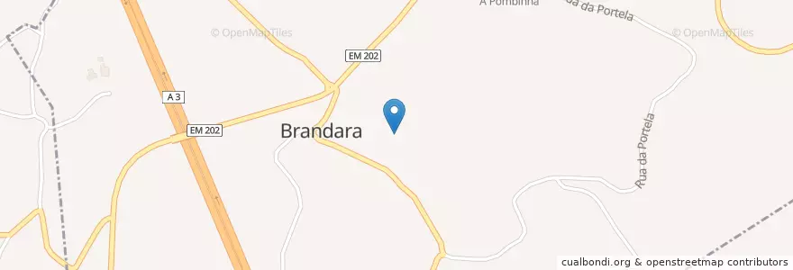 Mapa de ubicacion de Brandara en Portekiz, Norte, Alto Minho, Viana Do Castelo, Ponte De Lima, Brandara.