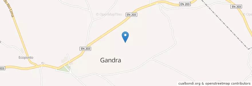 Mapa de ubicacion de Gandra en البرتغال, المنطقة الشمالية (البرتغال), ألتو مينيو, فيانا دو كاستيلو, بونتي دي ليما, Gandra.