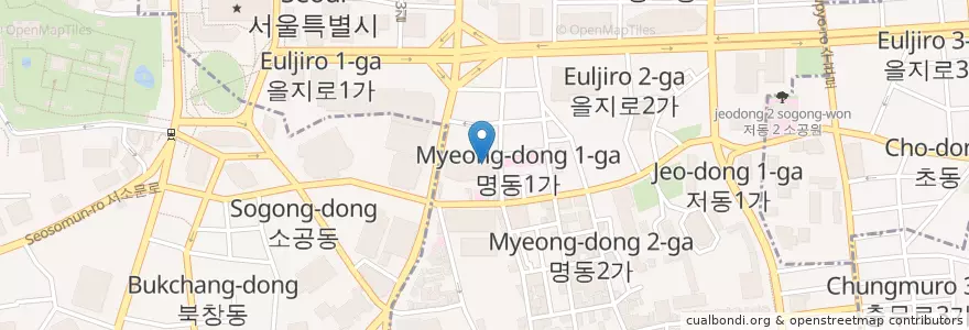 Mapa de ubicacion de zaffern en Zuid-Korea, Seoel, 명동.