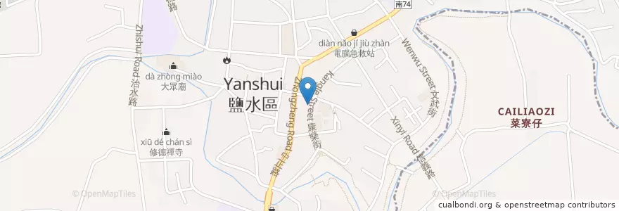 Mapa de ubicacion de 五角ㄟ古早味排骨飯 en Tayvan, 臺南市, 鹽水區.