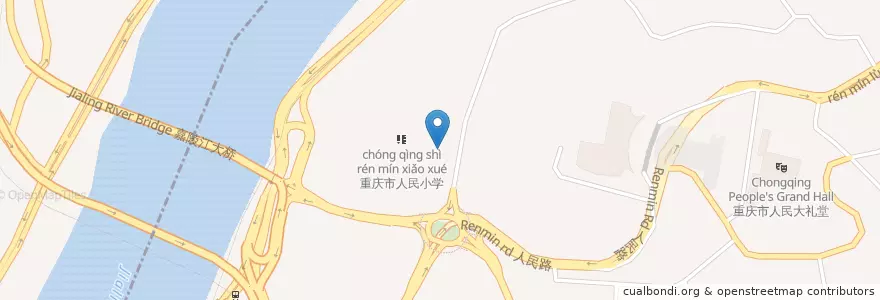 Mapa de ubicacion de Oliver Brown chocolate and cafe en Cina, Chongqing, 重庆市中心.