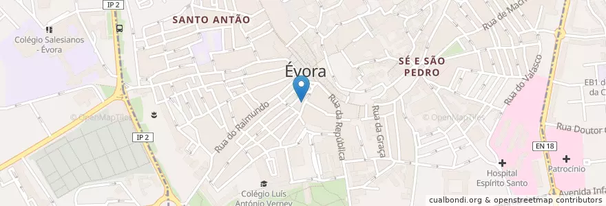 Mapa de ubicacion de Restaurante ÉvoraTaste en Португалия, Алентежу, Алентежу-Сентрал, Évora, Évora, Bacelo E Senhora Da Saúde, Évora.