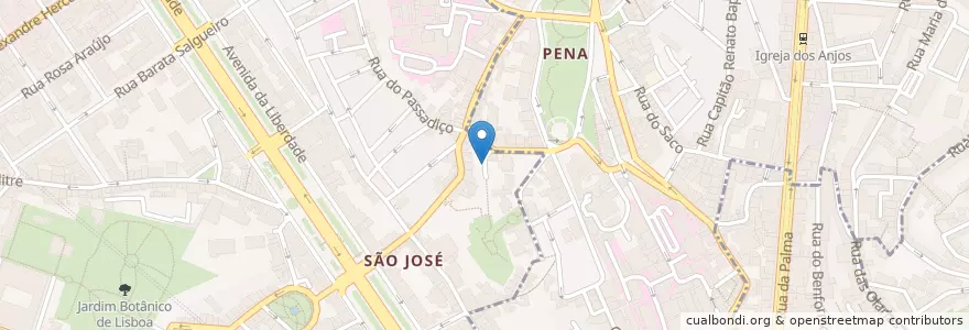 Mapa de ubicacion de Boa Vizinhança de Santo António en Португалия, Área Metropolitana De Lisboa, Лиссабон, Grande Lisboa, Лиссабон, Arroios.