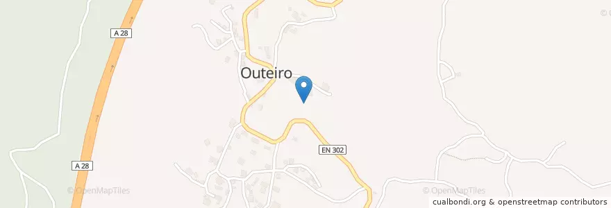 Mapa de ubicacion de Outeiro en Portugal, Nord, Alto Minho, Viana Do Castelo, Viana Do Castelo, Outeiro.