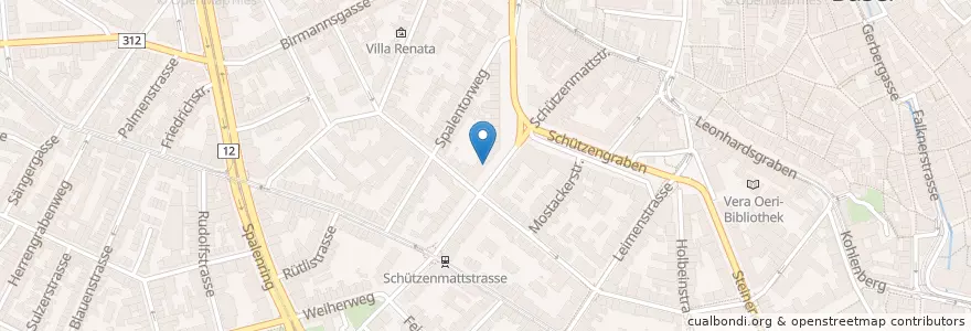 Mapa de ubicacion de Pizzeria zum Schützen en Suíça, Basel-Stadt, Basileia.