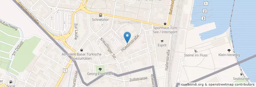 Mapa de ubicacion de Globetrotter en ألمانيا, بادن فورتمبرغ, Bezirk Kreuzlingen, مقاطعة فرايبورغ, Landkreis Konstanz, Kreuzlingen, Verwaltungsgemeinschaft Konstanz, Konstanz.