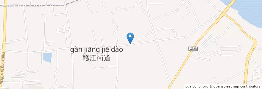 Mapa de ubicacion de 赣江街道 en 中国, 江西省, 赣州市, 章贡区, 赣江街道.
