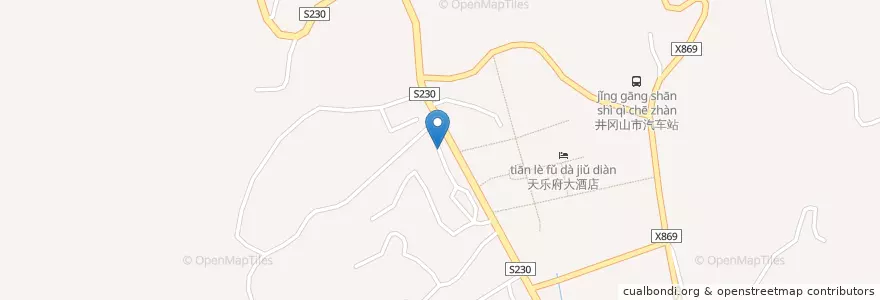 Mapa de ubicacion de 茨坪街道 en China, Jiangxi, Ji'an, 茨坪街道, 井冈山自然保护区.