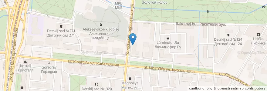 Mapa de ubicacion de Горздрав en Rússia, Distrito Federal Central, Москва, Северо-Восточный Административный Округ, Алексеевский Район.
