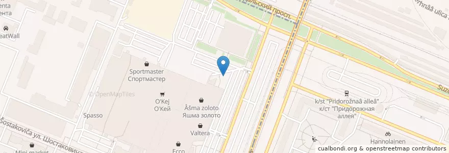 Mapa de ubicacion de Источник вдохновения en Russland, Föderationskreis Nordwest, Oblast Leningrad, Sankt Petersburg, Wyborger Rajon, Округ Шувалово-Озерки.