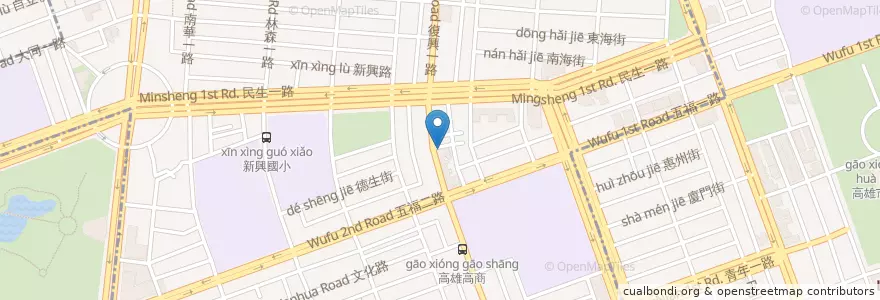 Mapa de ubicacion de 泰炒捌食 en 臺灣, 高雄市, 新興區, 苓雅區.