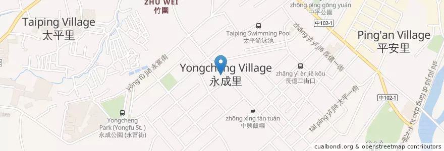 Mapa de ubicacion de 唐寶寶刈包.雞排.肉粽.鹹酥雞 en Taiwan, Taichung, Taiping District.