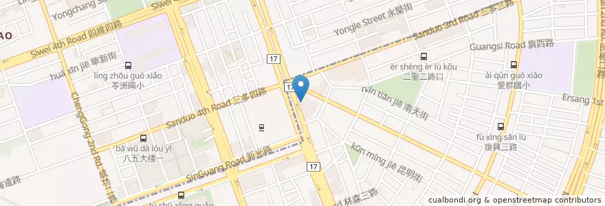 Mapa de ubicacion de 渣打國際商業銀 en تايوان, كاوهسيونغ, 苓雅區.