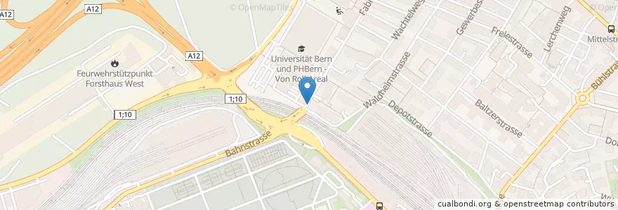 Mapa de ubicacion de Fabrikstrasse Uni Bern en Zwitserland, Bern/Berne, Verwaltungsregion Bern-Mittelland, Verwaltungskreis Bern-Mittelland, Bern.