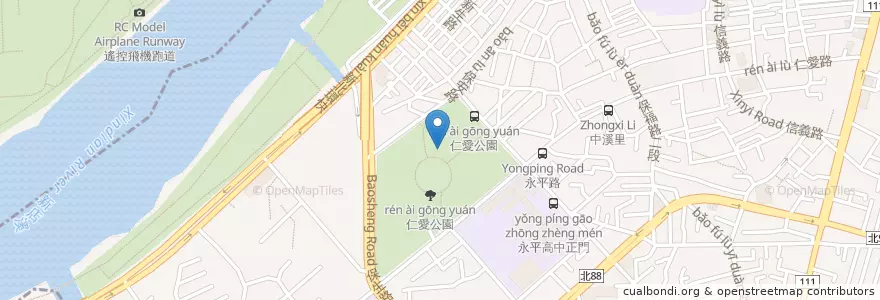 Mapa de ubicacion de 停車場行人出入口 en Taiwan, Nuova Taipei, Yonghe.