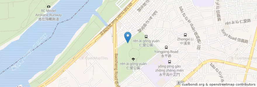 Mapa de ubicacion de 停車場行人出入口 en 台湾, 新北市, 永和区.