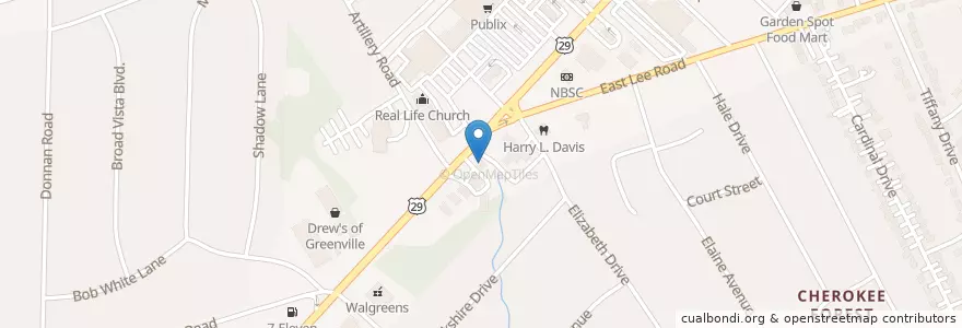 Mapa de ubicacion de Iron Disorders Institute en Stati Uniti D'America, Carolina Del Sud, Greenville County, Wade Hampton.