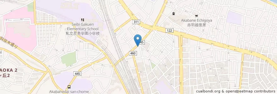 Mapa de ubicacion de 中華料理  吾作 en 日本, 東京都, 北区.