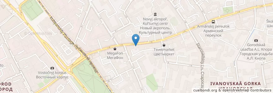 Mapa de ubicacion de Шоколадница en Rússia, Distrito Federal Central, Москва, Центральный Административный Округ.