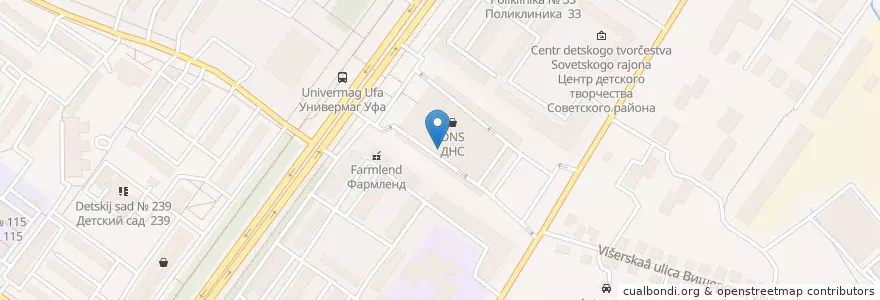 Mapa de ubicacion de Шоколадница en Россия, Приволжский Федеральный Округ, Башкортостан, Городской Округ Уфа.