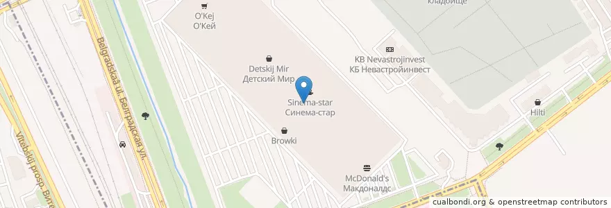 Mapa de ubicacion de Шоколадница en Russland, Föderationskreis Nordwest, Oblast Leningrad, Sankt Petersburg, Фрунзенский Район, Округ Волковское.