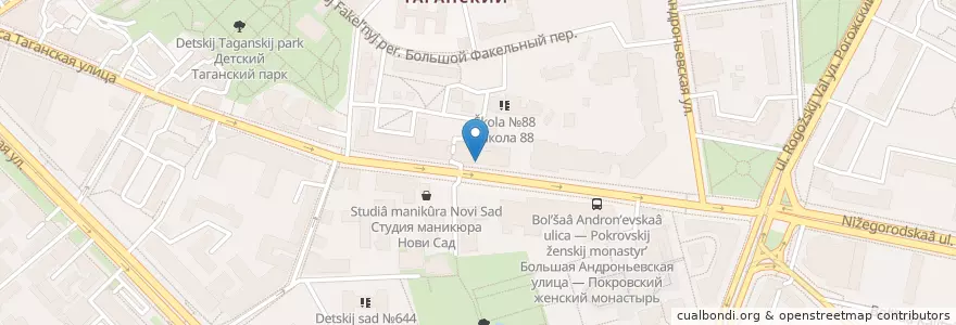 Mapa de ubicacion de Шоколадница en Russia, Distretto Federale Centrale, Москва, Центральный Административный Округ, Таганский Район.
