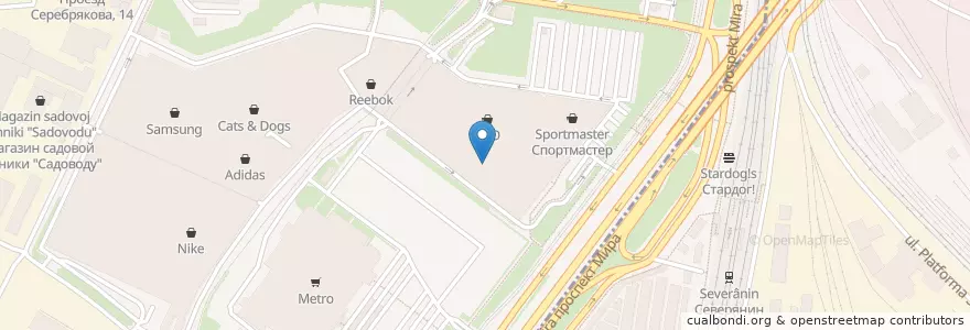 Mapa de ubicacion de Шоколадница en 俄罗斯/俄羅斯, Центральный Федеральный Округ, Москва, Северо-Восточный Административный Округ.