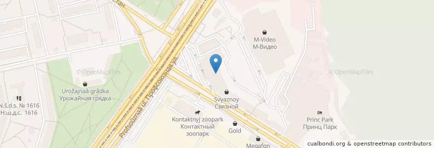 Mapa de ubicacion de Шоколадница en 俄罗斯/俄羅斯, Центральный Федеральный Округ, Москва, Юго-Западный Административный Округ, Район Ясенево.
