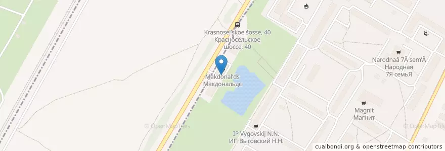 Mapa de ubicacion de МакАвто en Russia, Northwestern Federal District, Leningrad Oblast, Saint Petersburg, Красносельский Район, Округ Горелово.