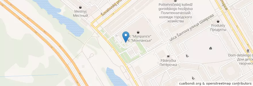 Mapa de ubicacion de McDonald's en Russia, Northwestern Federal District, Leningrad Oblast, Saint Petersburg, Приморский Район, Округ Юнтолово.